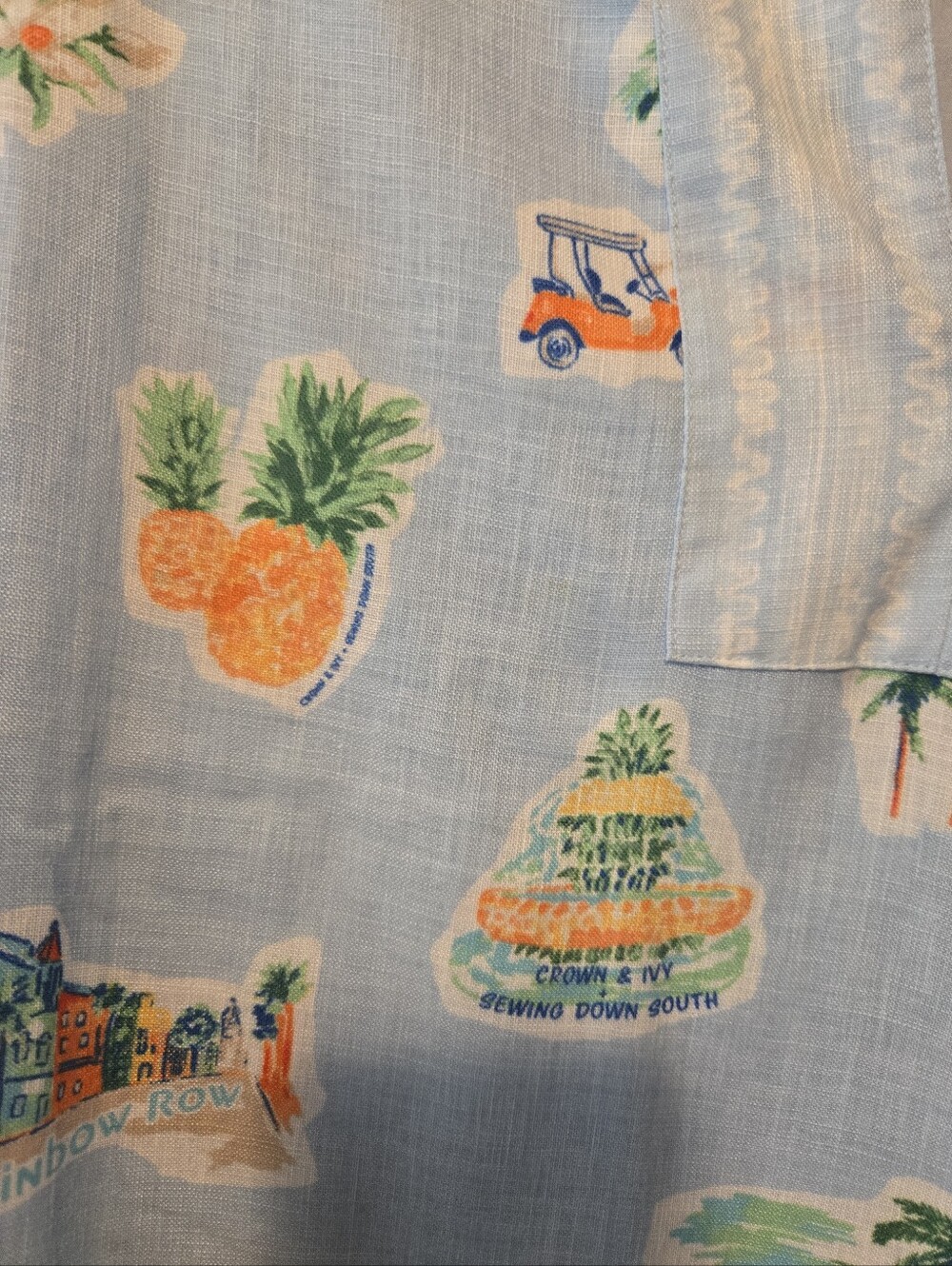 Crown & Ivy Sewing Down South Women's Blouse Top Shirt Sz. XL NWT Blue Resort - Picture 5 of 12